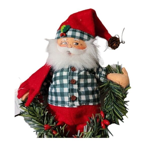 Annalee Dolls Northwoods Christmas Santa on White Base 410518 NWT 9" Doll - Picture 2 of 3